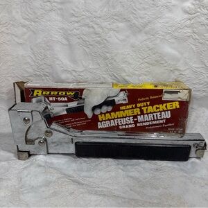 Vintage Arrow HT-50A Heavy Duty Hammer Tacker Stapler Roofing Staple Gun in Box